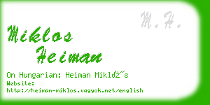miklos heiman business card